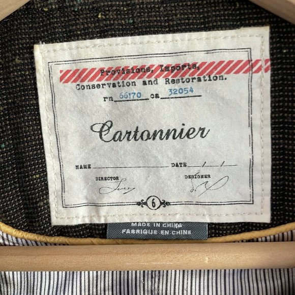 Anthropologie Cartonnier Brown Tweed Blazer Jacket - Picture 3 of 9